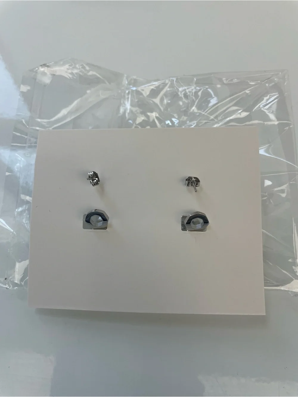 Silver Crystal Link Hoop Earrings - Women Jewelry